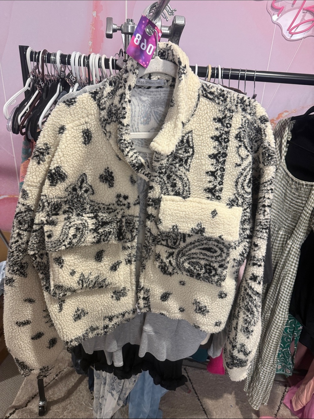 68. miss sparkling sherpa coat XL